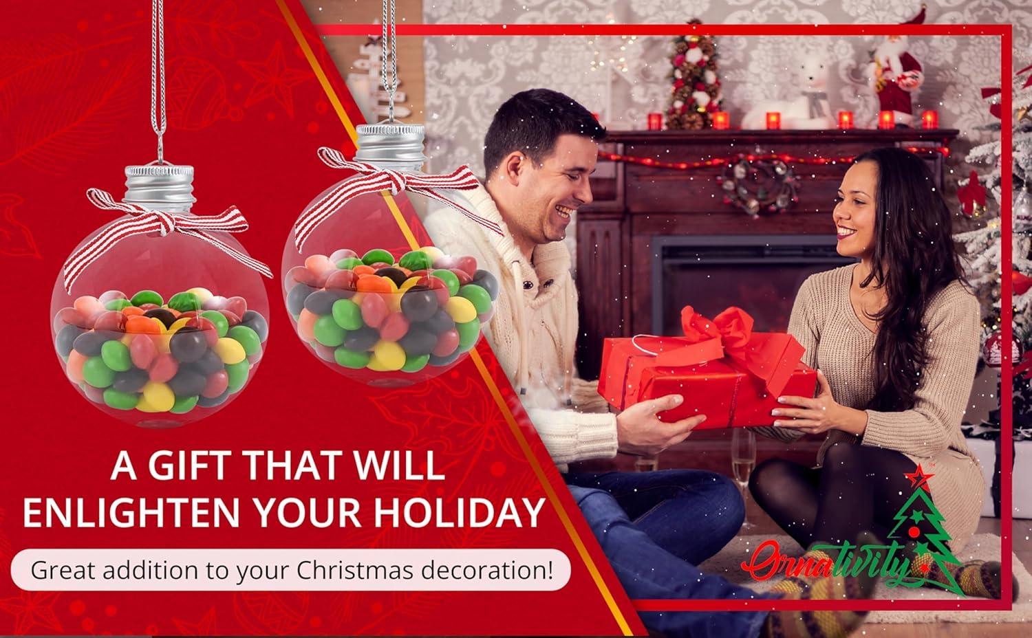 RN'Ds Clear Fillable Ornaments Balls - 24 Pack