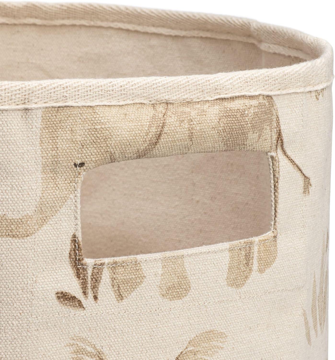 Safari Animal Beige Cotton Nursery Storage Bin