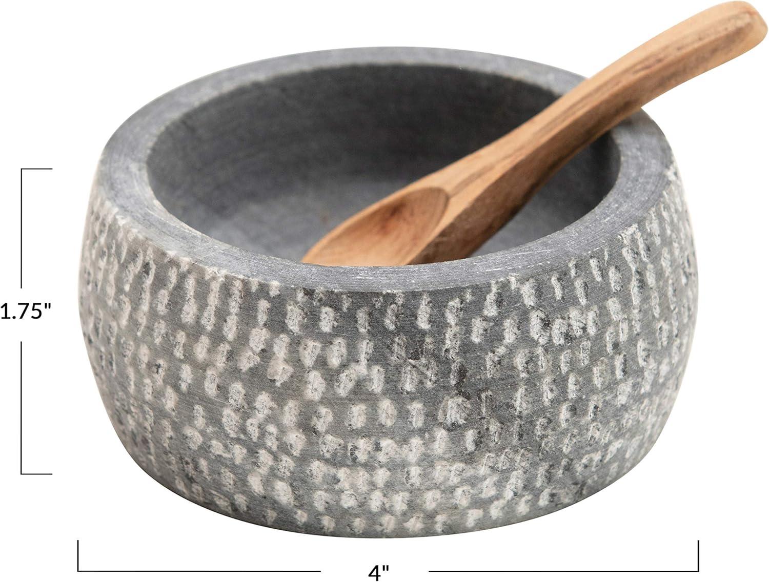 The Grey Antler Grayson Granite Bowl With Wooden Spoon