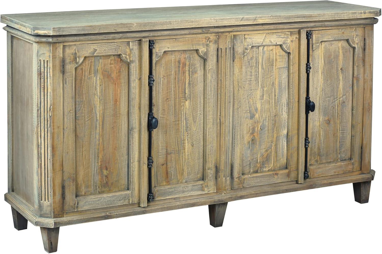 Driftwood Brown Mahogany 71" Panel Door Sideboard