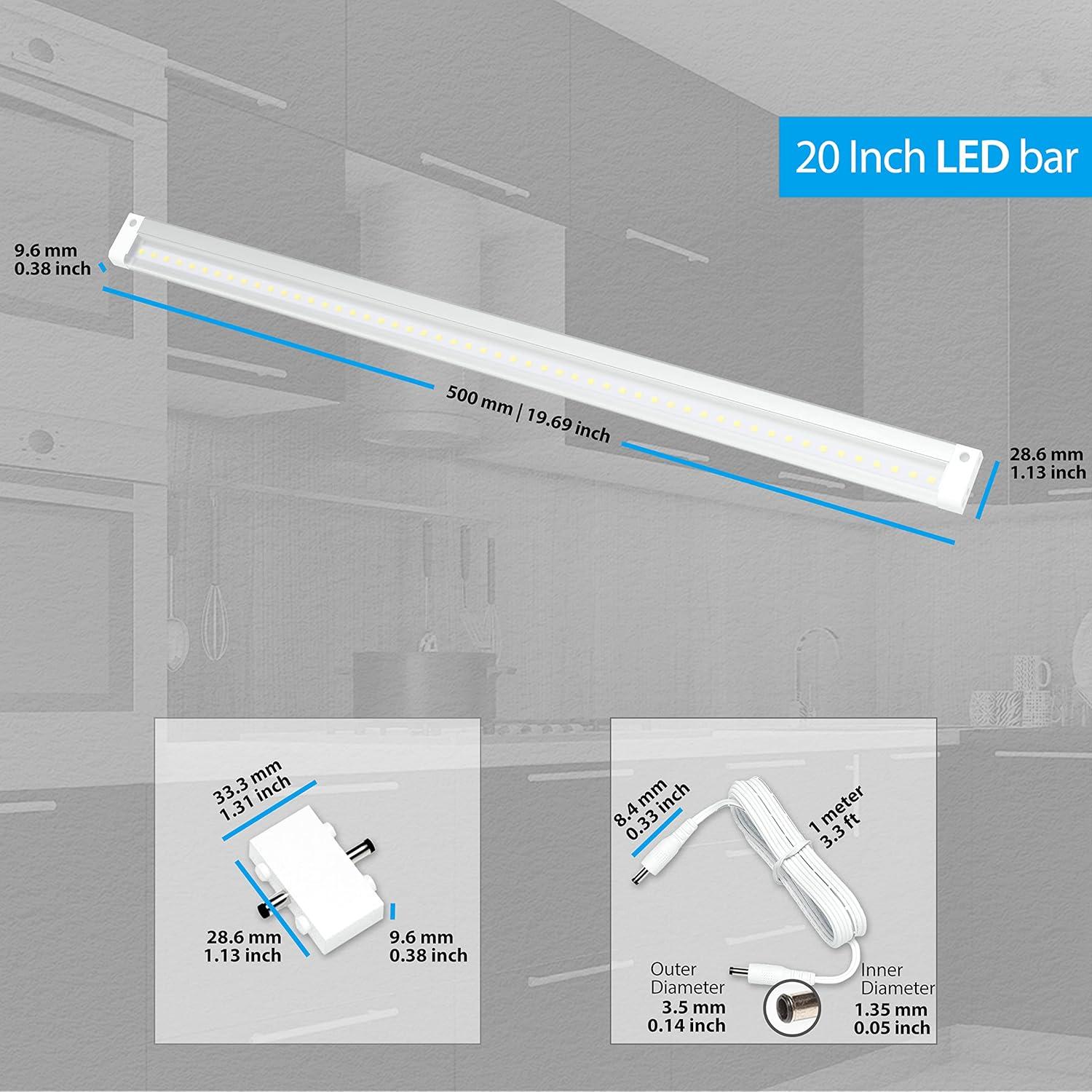 20" Warm White Matte LED Under Cabinet Light with Remote