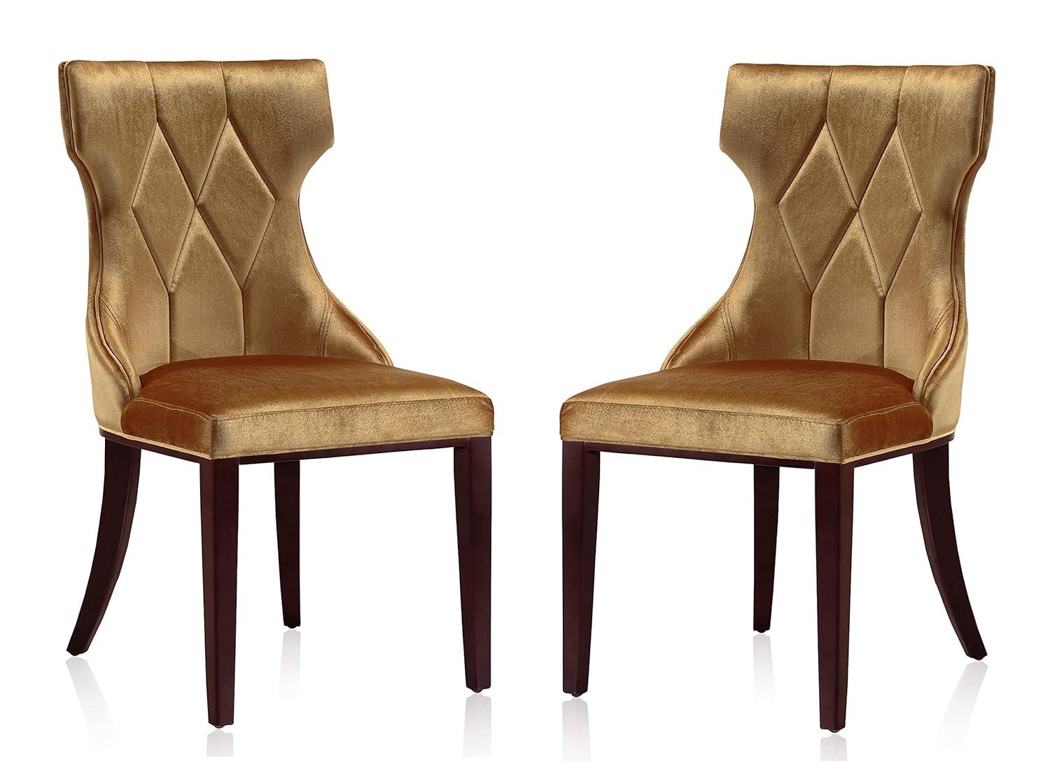 Set of 2 Reine Velvet Dining Chairs - Manhattan Comfort