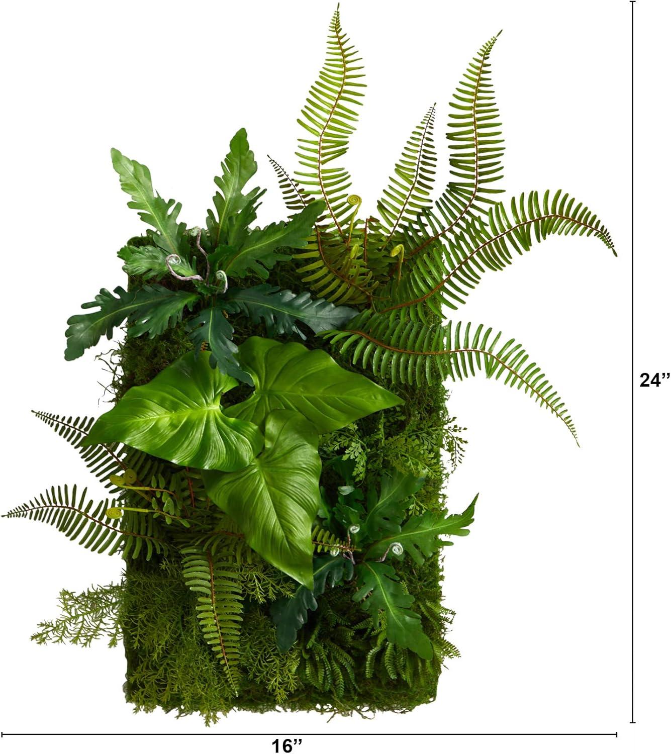 Nearly Natural 24-in x 16-in Mixed Foliage Artificial Living Wall