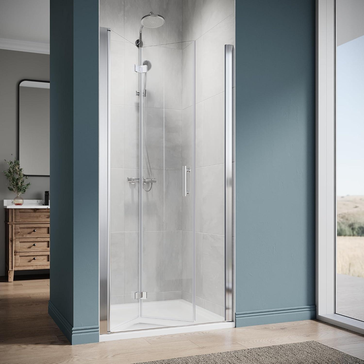 Elegant  Double Sliding Shower Door in Matte Black Finish with 1/4 inch Clear Shower Tempered Glass Panel Tub Door Black 54''W x 72''H