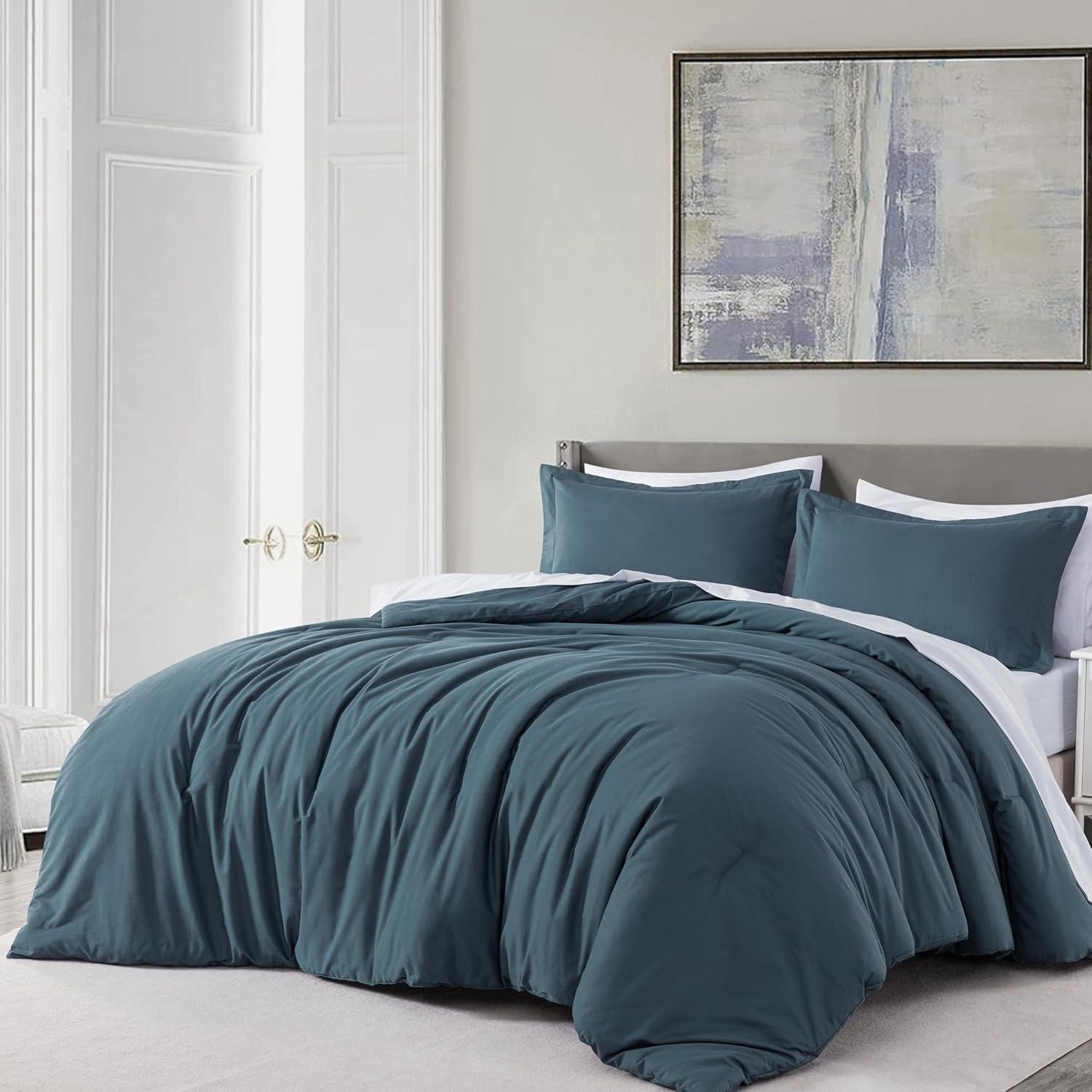 Chezmoi Collection Solid Terracotta Cotton Comforter Set King Size, 3-Piece Luxury Soft Breathable Smooth Cooling 250TC Cotton Twill Lightweight Bedding Comforter for All Season