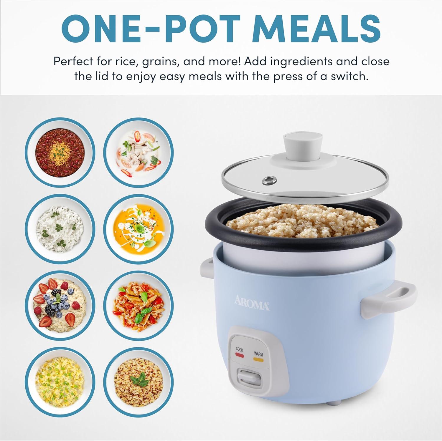 Aroma® 4-Cups (Cooked) / 1Qt. Rice & Grain Cooker, Blue
