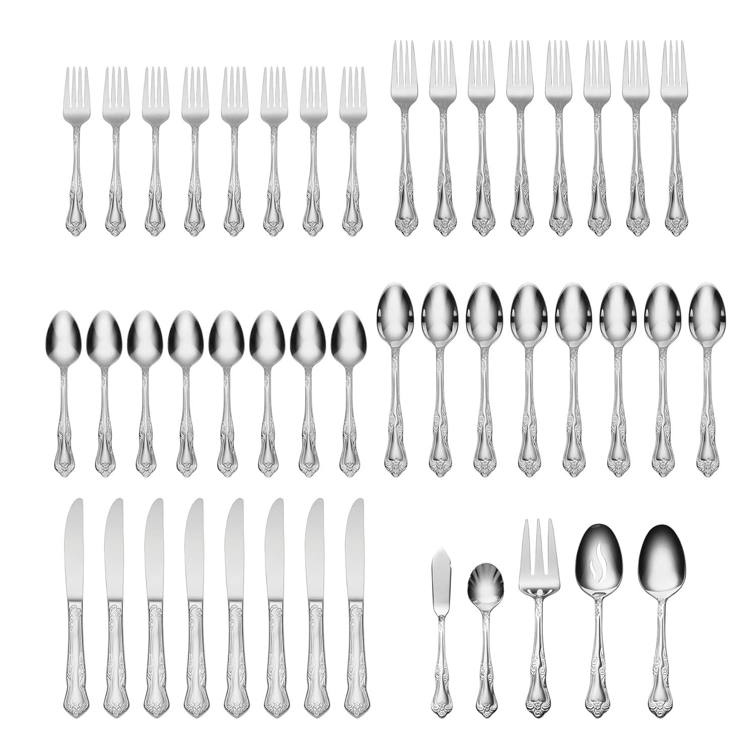 Oneida Oneida Azalea 45 Piece Everyday Flatware Set, Service For 8