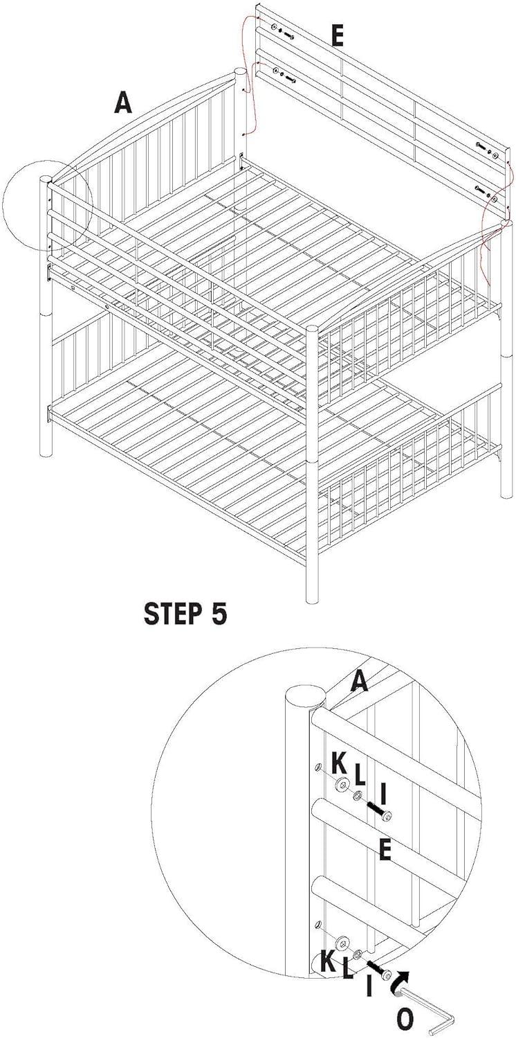 Sleek Black Metal Full Over Full Bunk Bed with Easy-Access Ladder