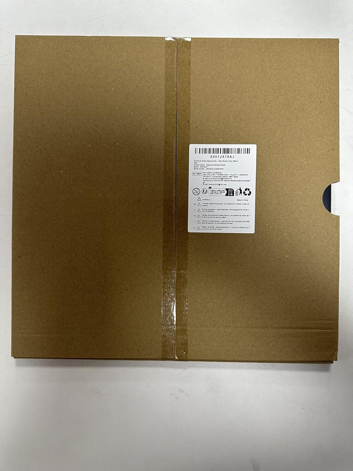 GHHKUD Upgraded 2Pack Diamond Painting Frames, Frames for 30x30cm Diamond Painting Canvas, Magnetic Diamond Art Frame Self-Adhesive, Diamond Painting Frames with Hooks for Wall Window Door (Gold)