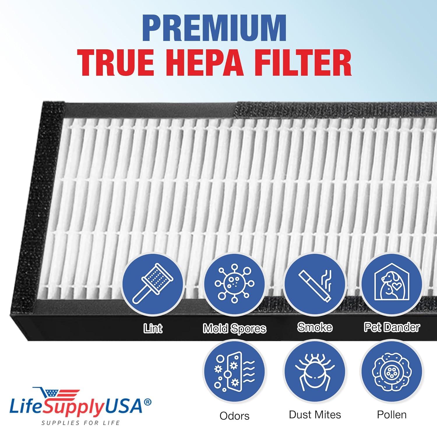 LifeSupplyUSA True HEPA Filter Replacement Compatible with Alen TF30 for T100 and T300 Air Purifier