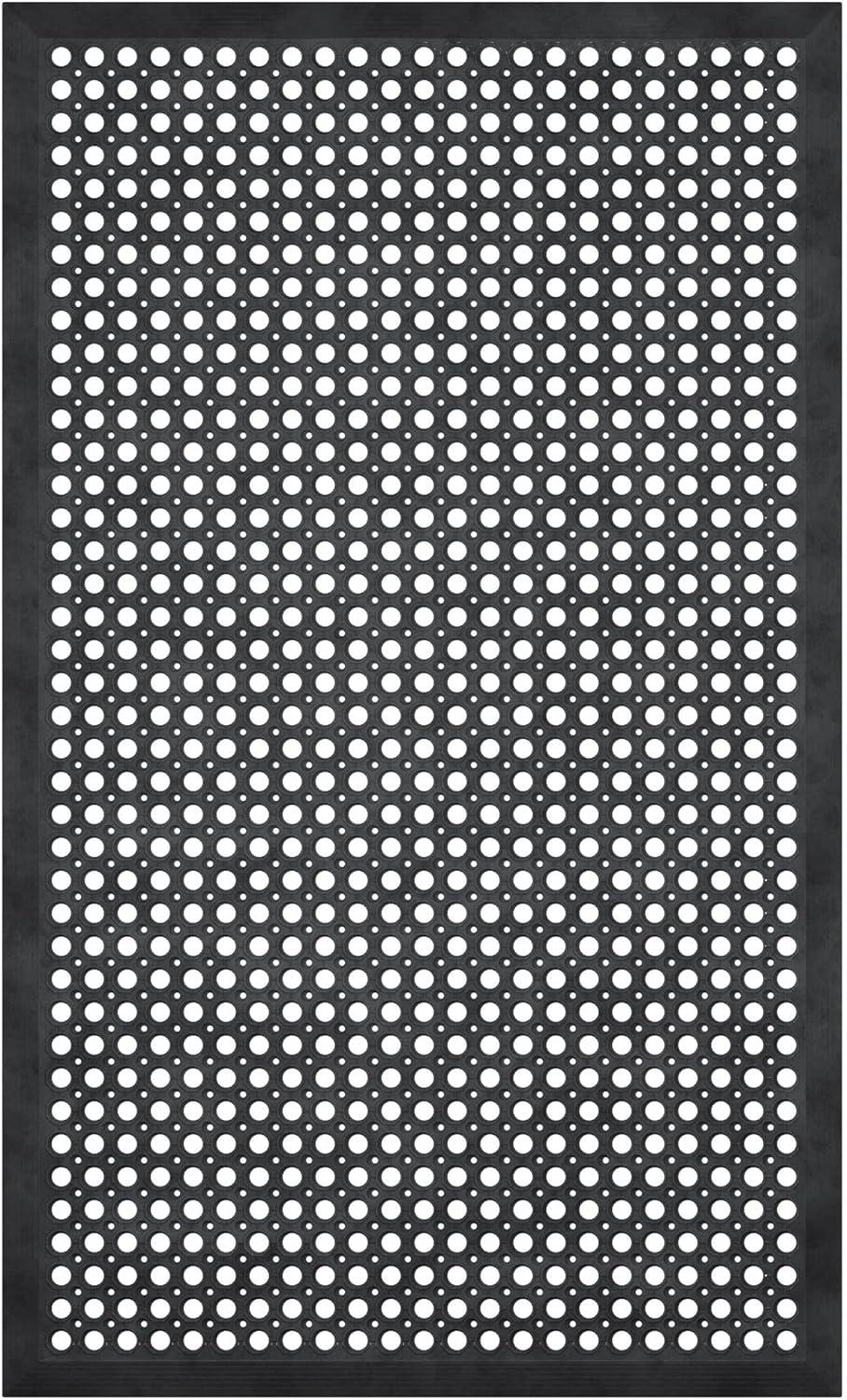 Ottomanson Heavy Duty Rubber Anti-Fatigue Commercial Floor Mat 36" x 60" Indoor Outdoor Non-Slip for Kitchen Garage