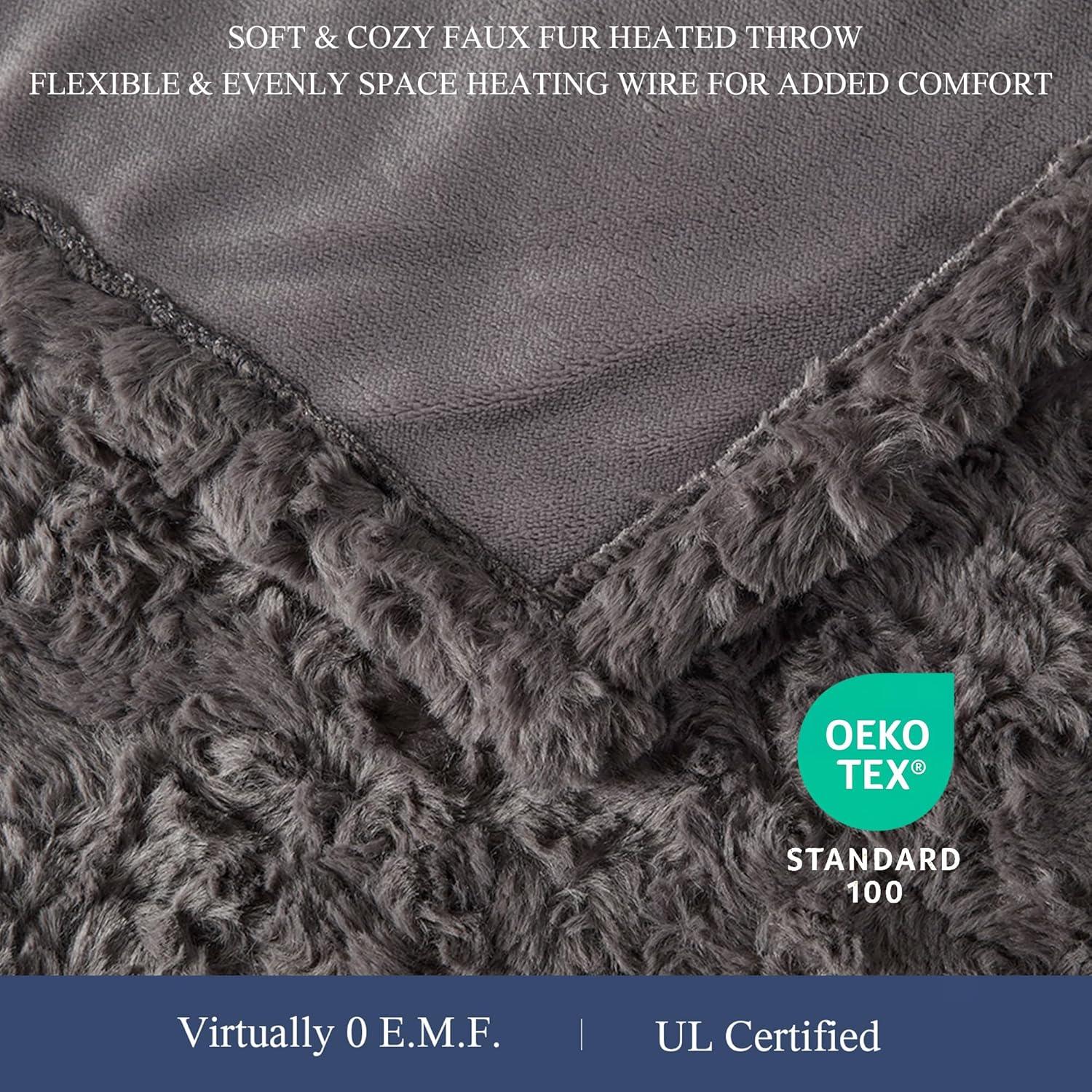 Beautyrest Beautyrest Zuri Oversized Heated Faux Fur Throw