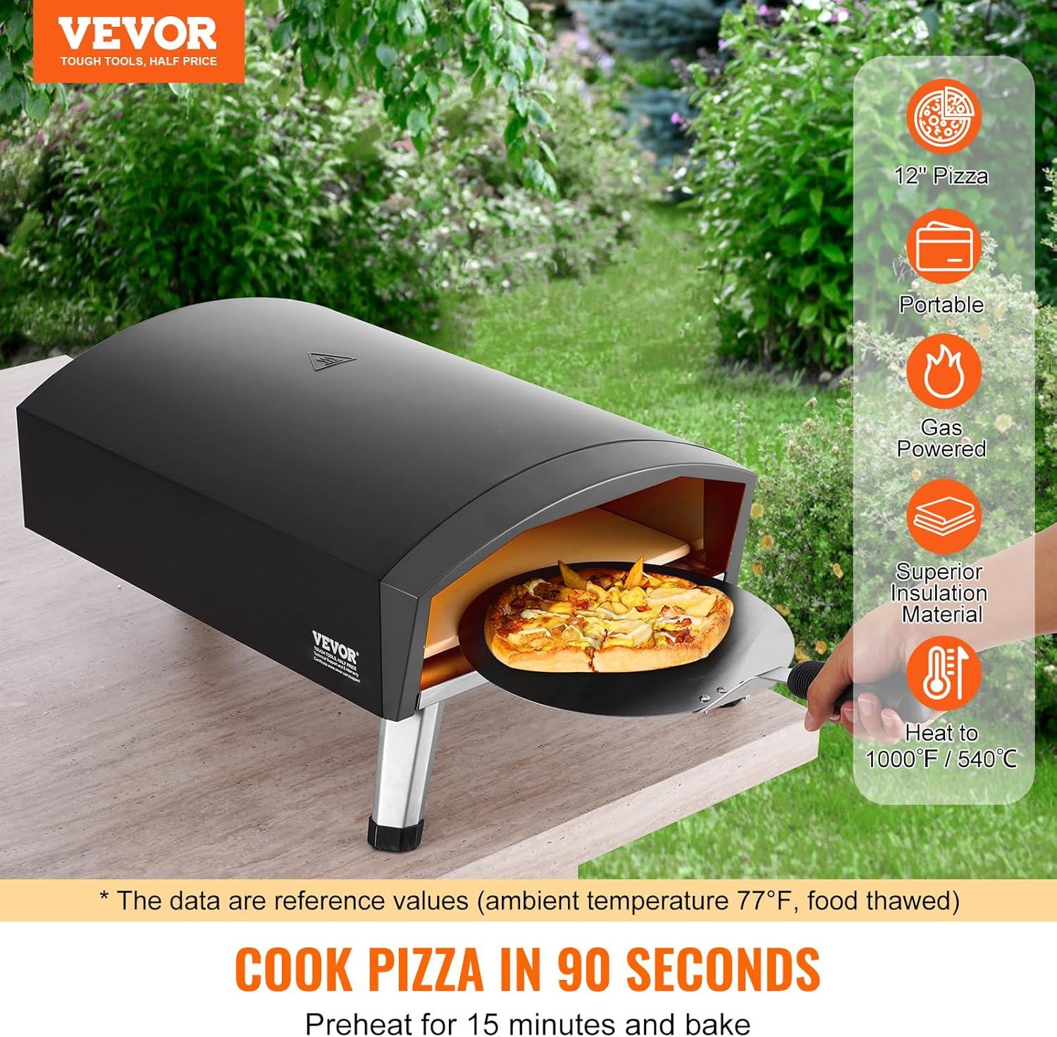 Portable Black Stainless Steel Outdoor Gas Pizza Oven