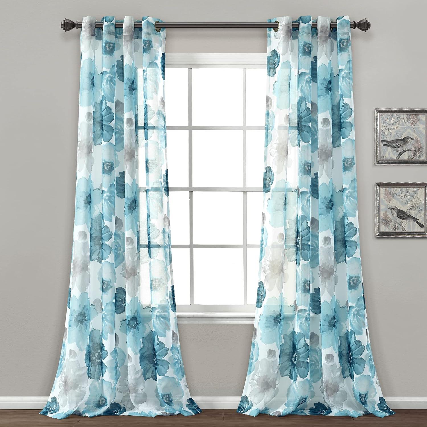 Leah Polyester Sheer Curtain Pair (Set of 2)