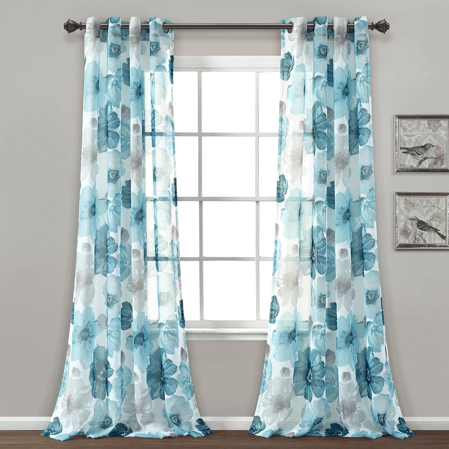 Lush Decor Leah Polyester Sheer Curtain Pair (Set of 2)