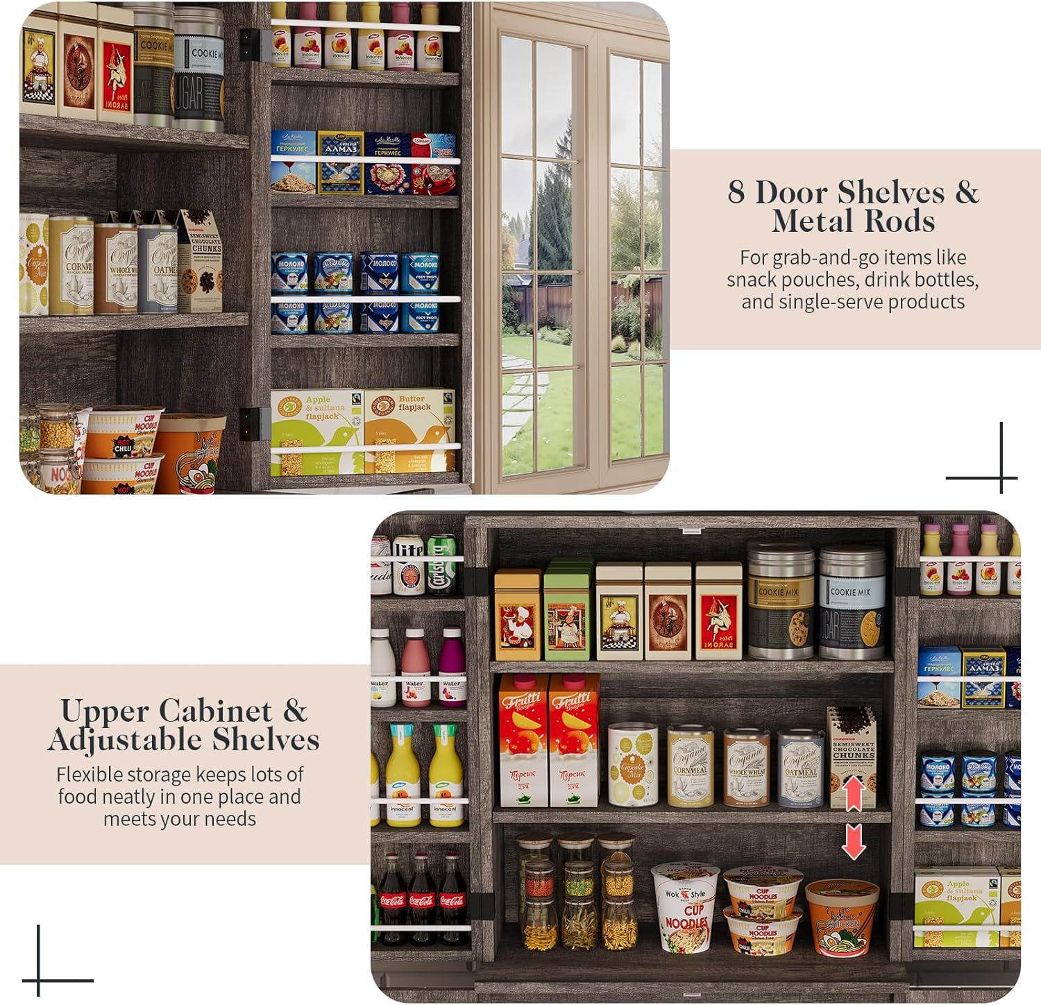 Gracie Oaks 72" Tall Farmhouse Kitchen Pantry