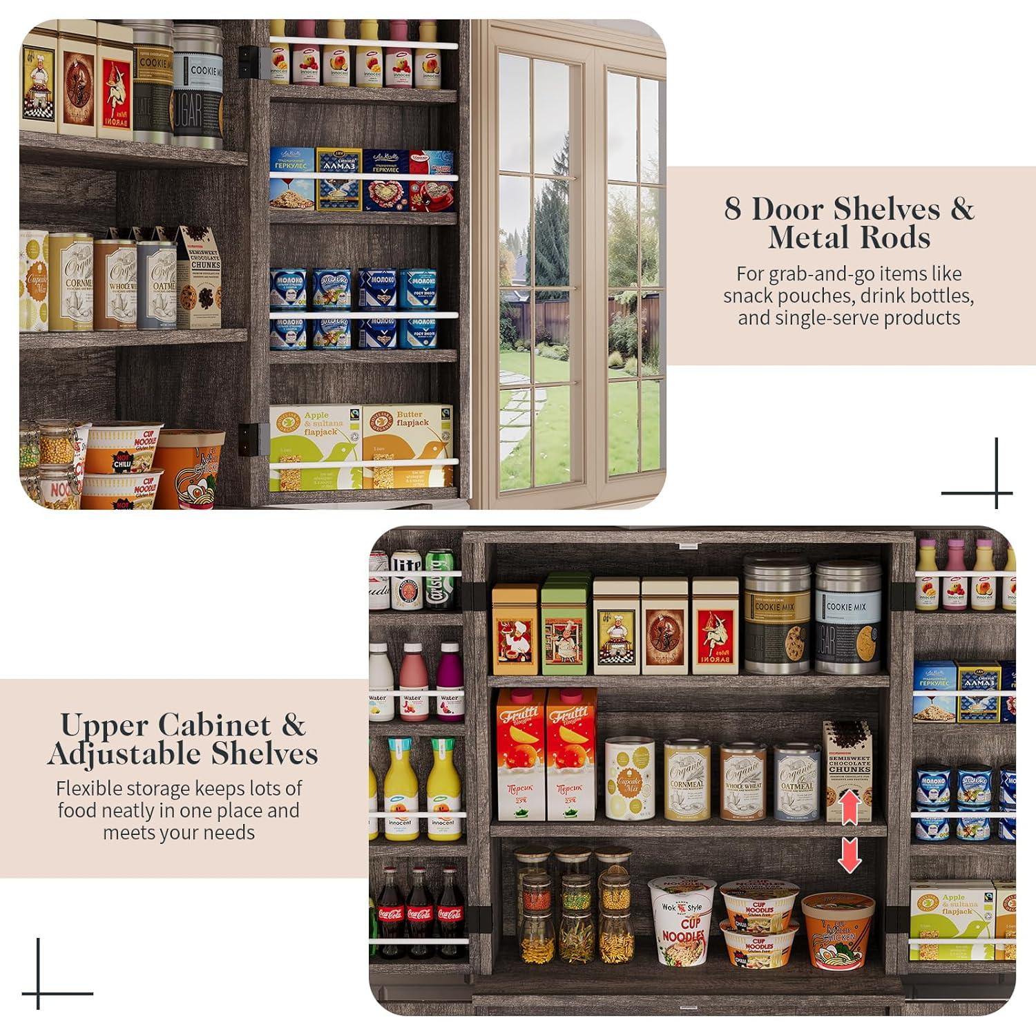 Gracie Oaks 72" Tall Farmhouse Kitchen Pantry