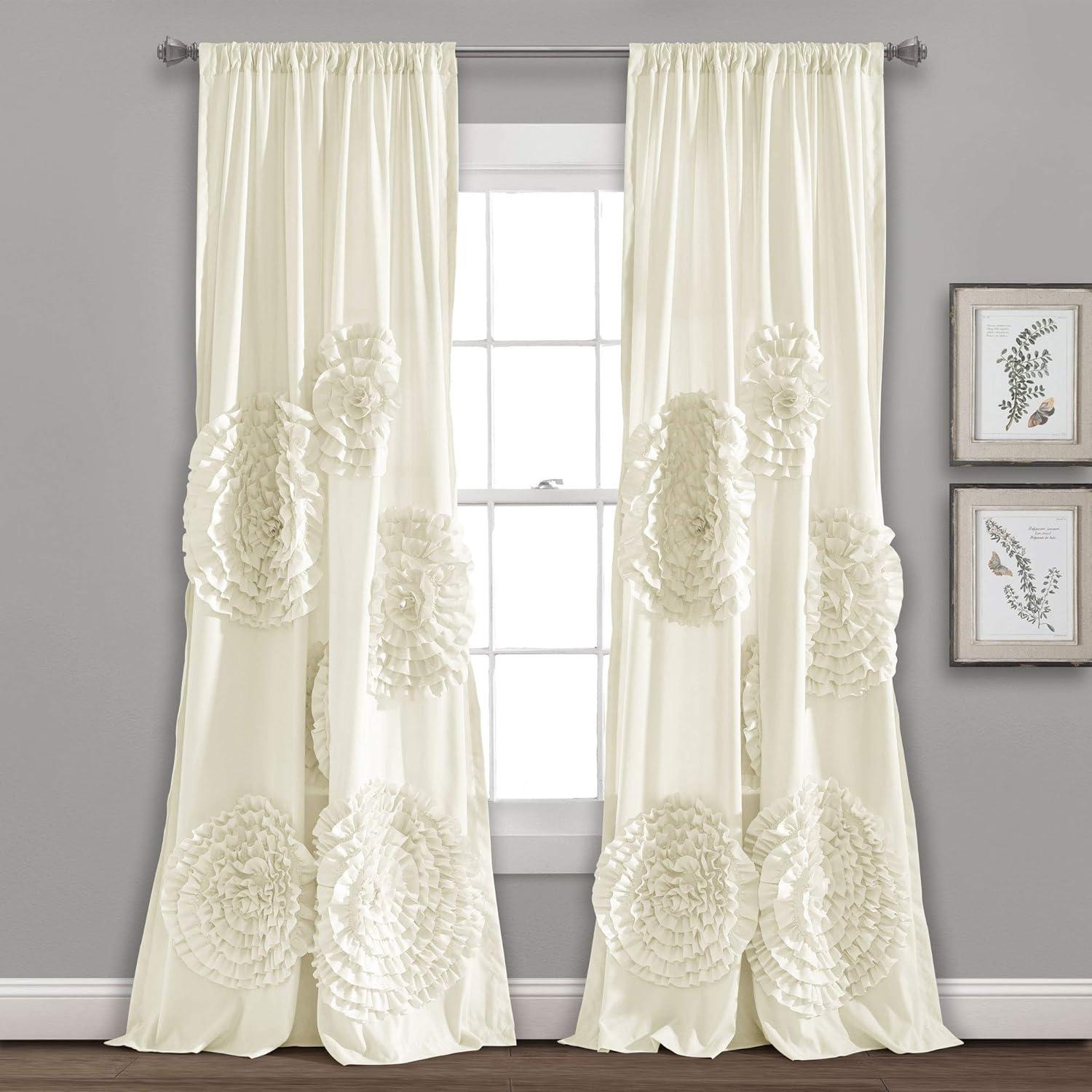 Lush Decor Synthetic Semi Sheer Single Curtain Panel Single Panel