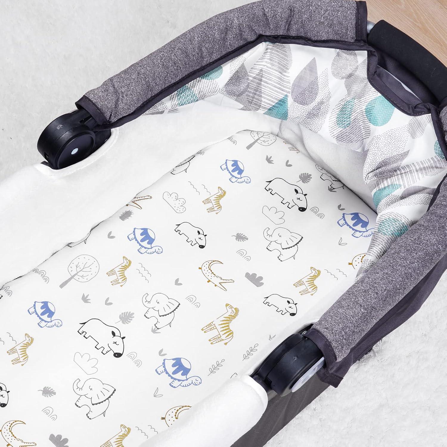 Ely's & Co. Baby Fitted Bassinet Sheet 100% Combed Jersey Cotton for Baby Boy 2 Pack