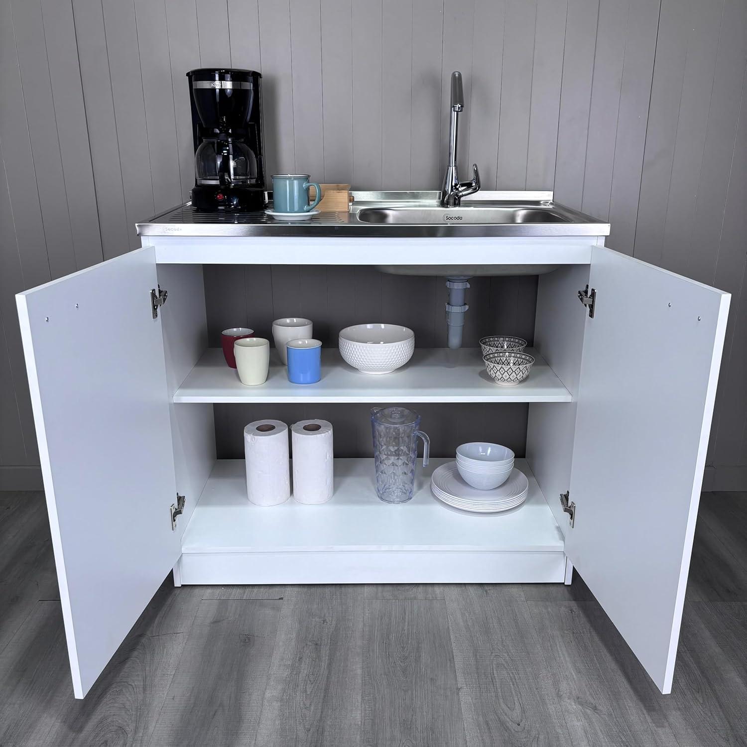 TUHOME Napoles Utility Sink Cabinet With Integrated Steel Sink