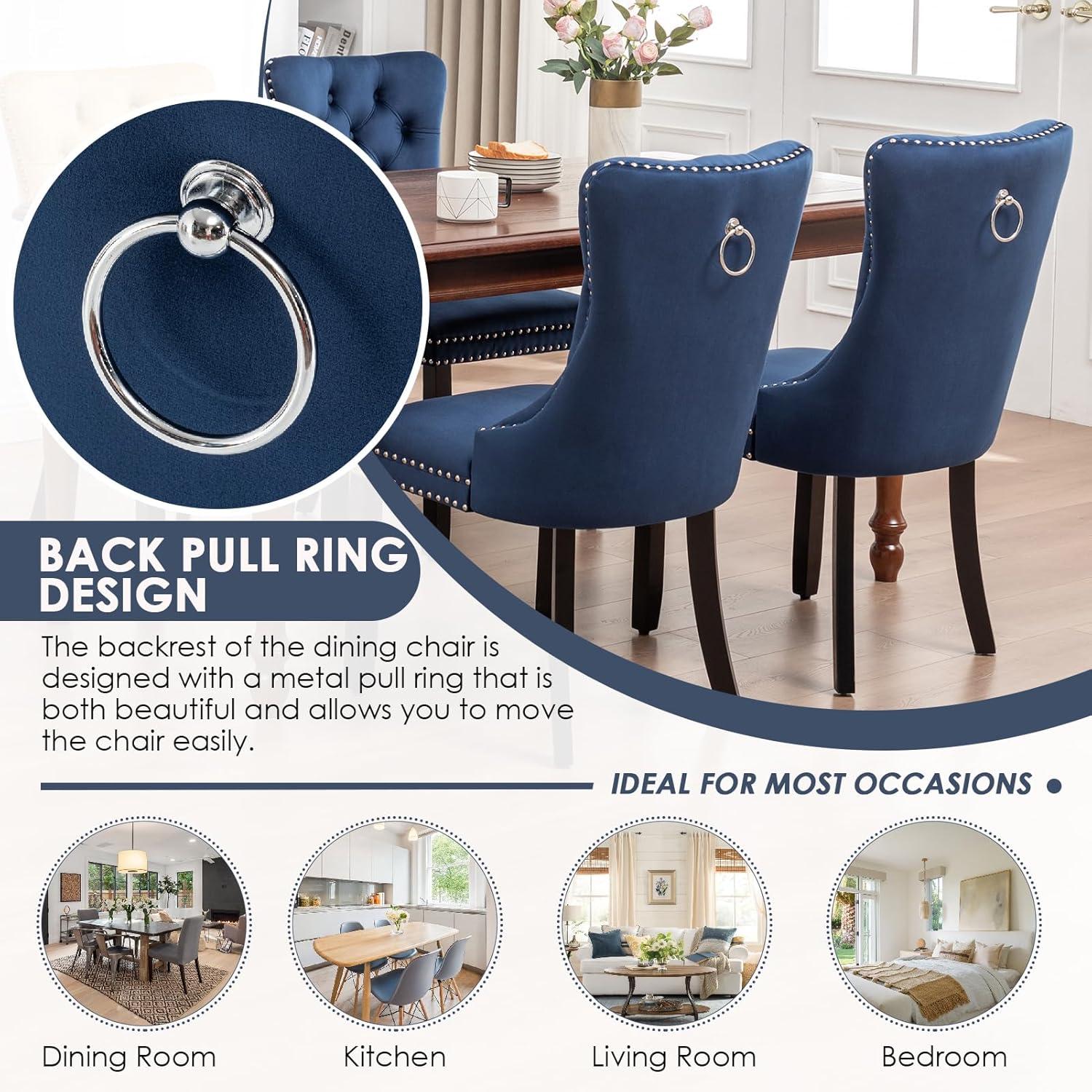 Rosdorf Park Velvet Kitchen Upholstered Dining Chair (Set of 4)