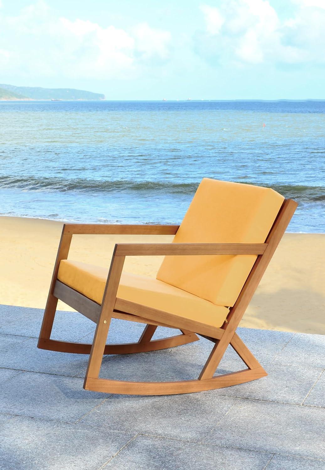 Vernon Rocking Chair Indoor/Outdoor - PAT7013 - Natural/Yellow - Safavieh