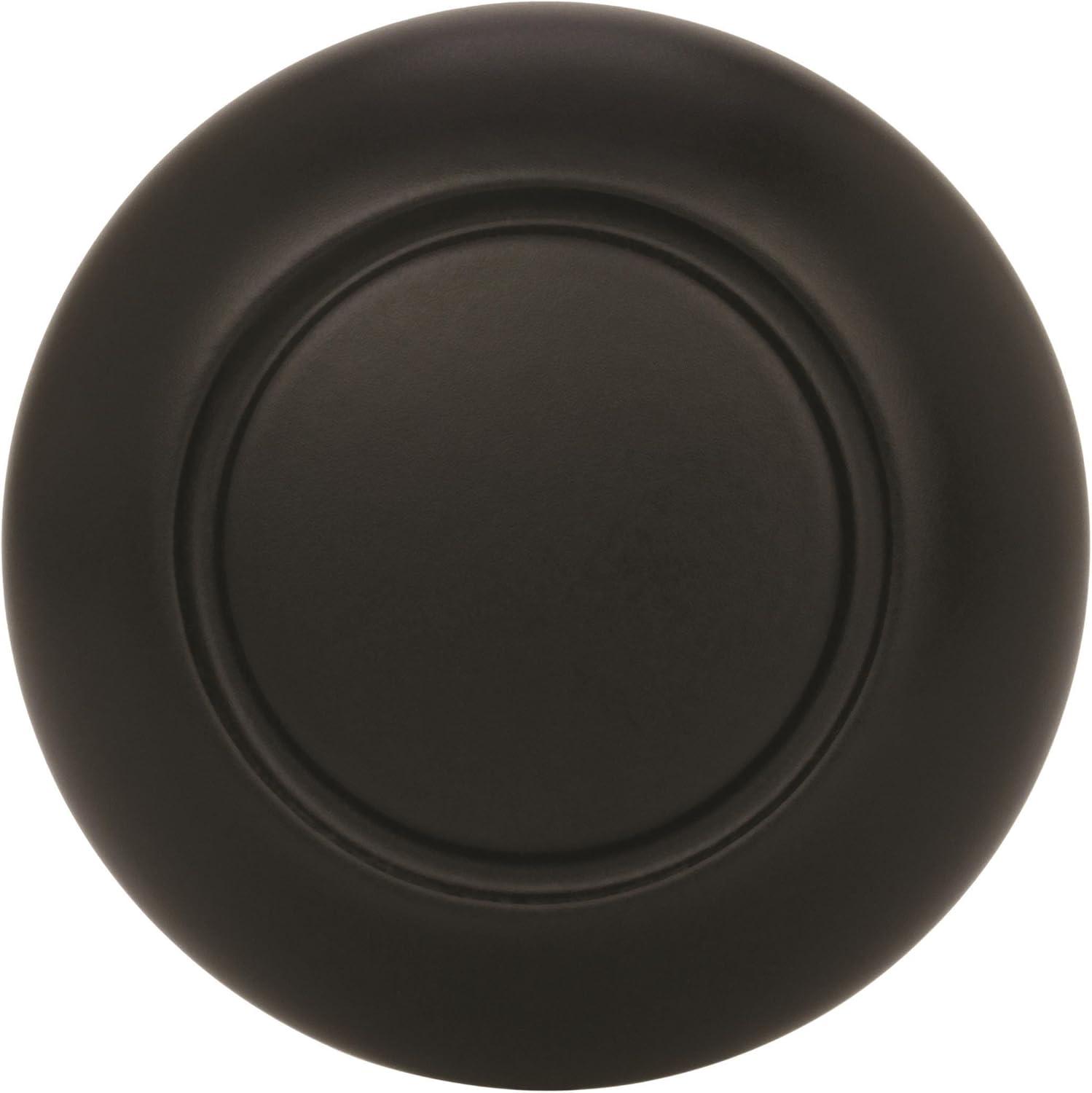 Matte Black Round Cabinet Knob with Mounting Hardware