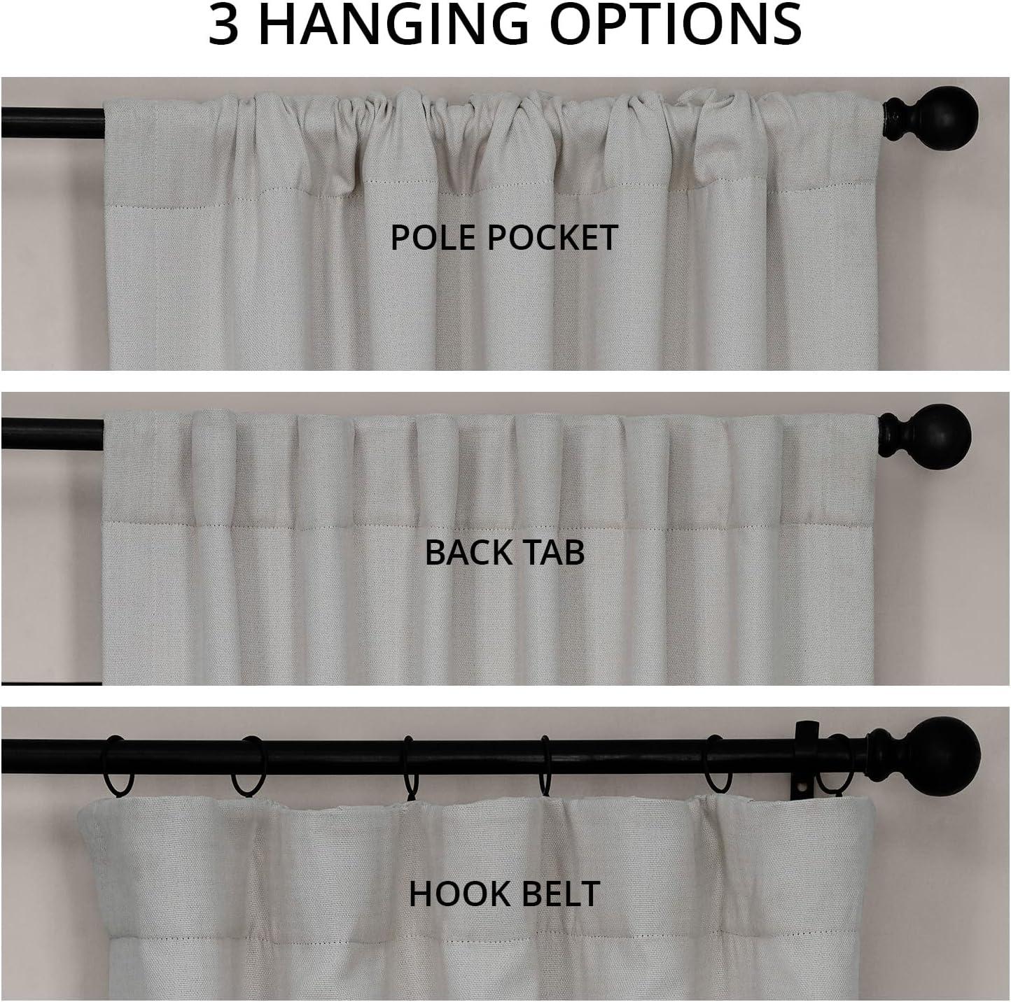 HPD Half Price Drapes Birch Faux Linen Room Darkening Curtains for Bedroom & Living Room Curtains (1 Panel), Door & Window Curtains 84 inches long, Rod Pocket Curtains & drapes, 50W X 84L