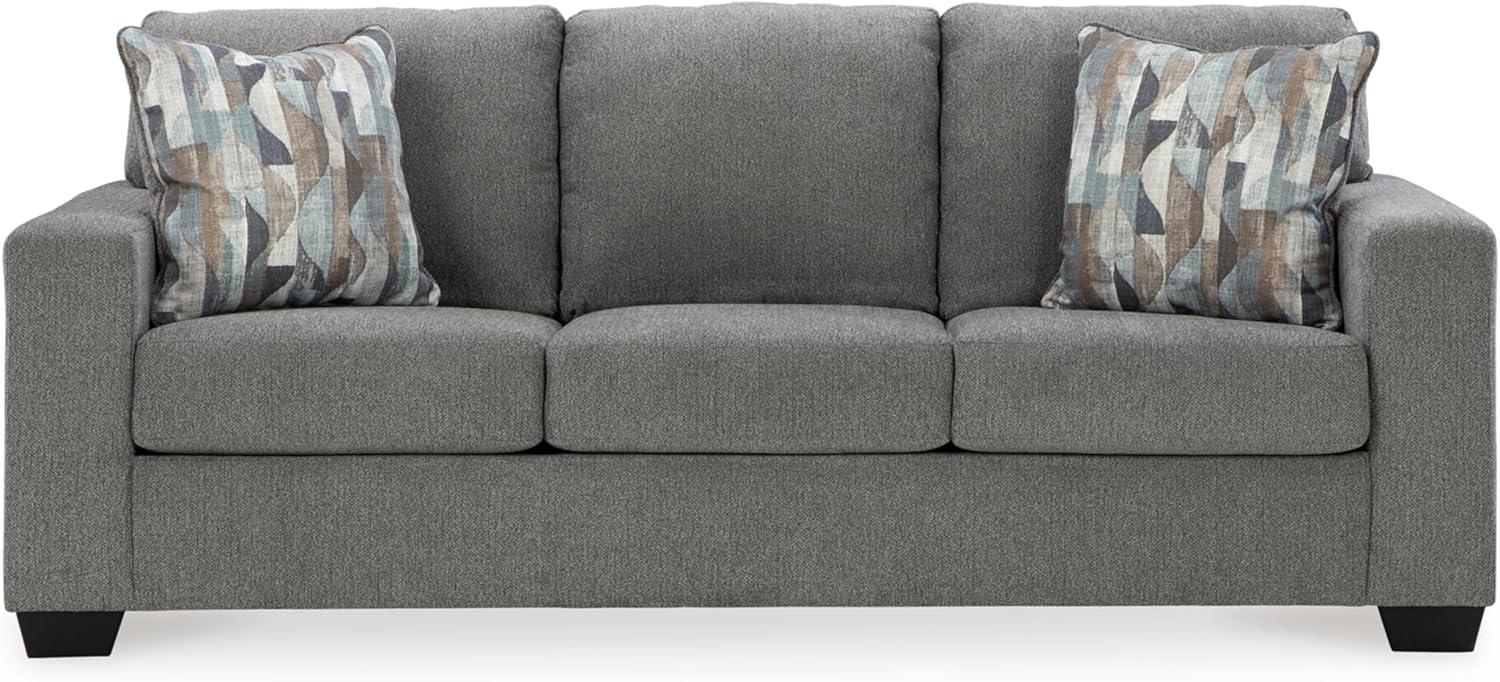 Ashley Furniture Deltona Graphite Sofa with Decorative Accent Pillows