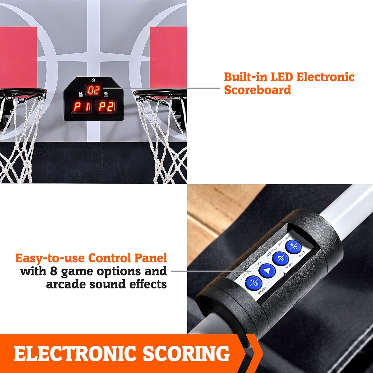 Hall of Games Hall of Games Easy to Assemble Arcade Basketball 84” Tall Indoor Steel Frame EZ-Fold X-Leg