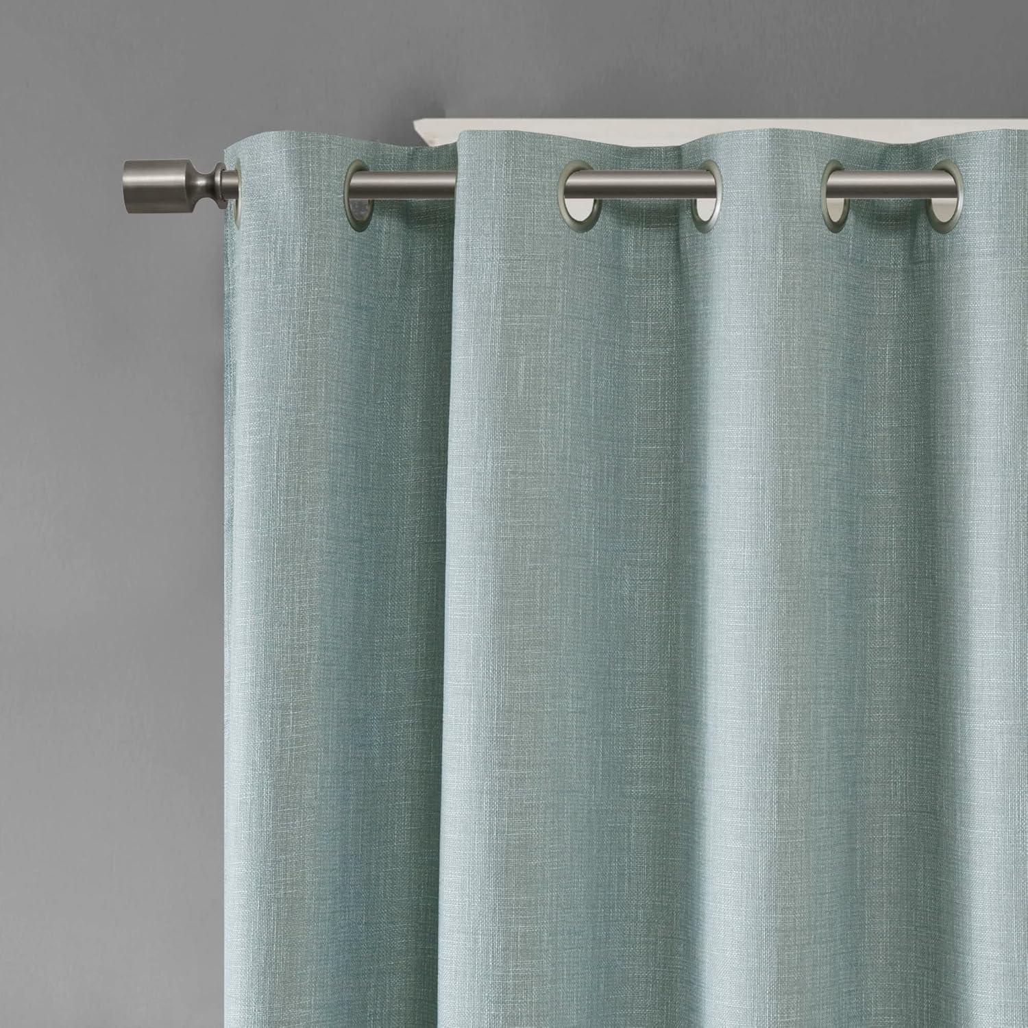 Madison Park Maya Printed Heathered Blackout Grommet Top Single Curtain Panel