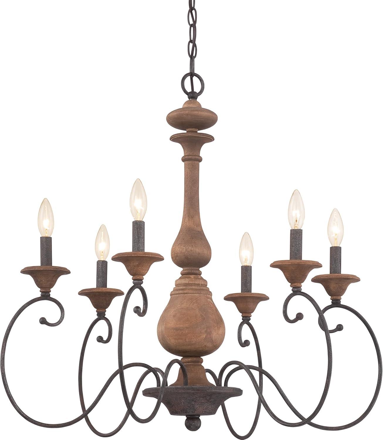 Quoizel Lighting Auburn 6 - Light Chandelier in  Rustic Black