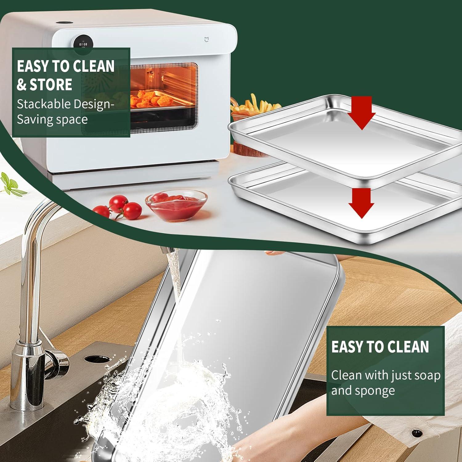 Stainless Steel Quarter Sheet Pan with Cooling Rack Set