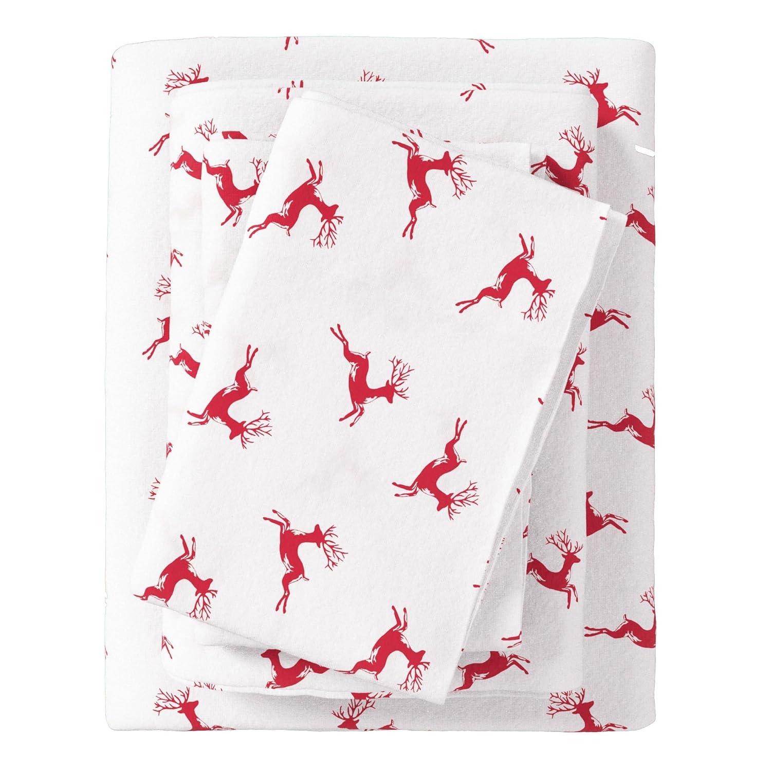 FreshFolds 100% Turkish Cotton Holiday Printed Flannel Sheet Set