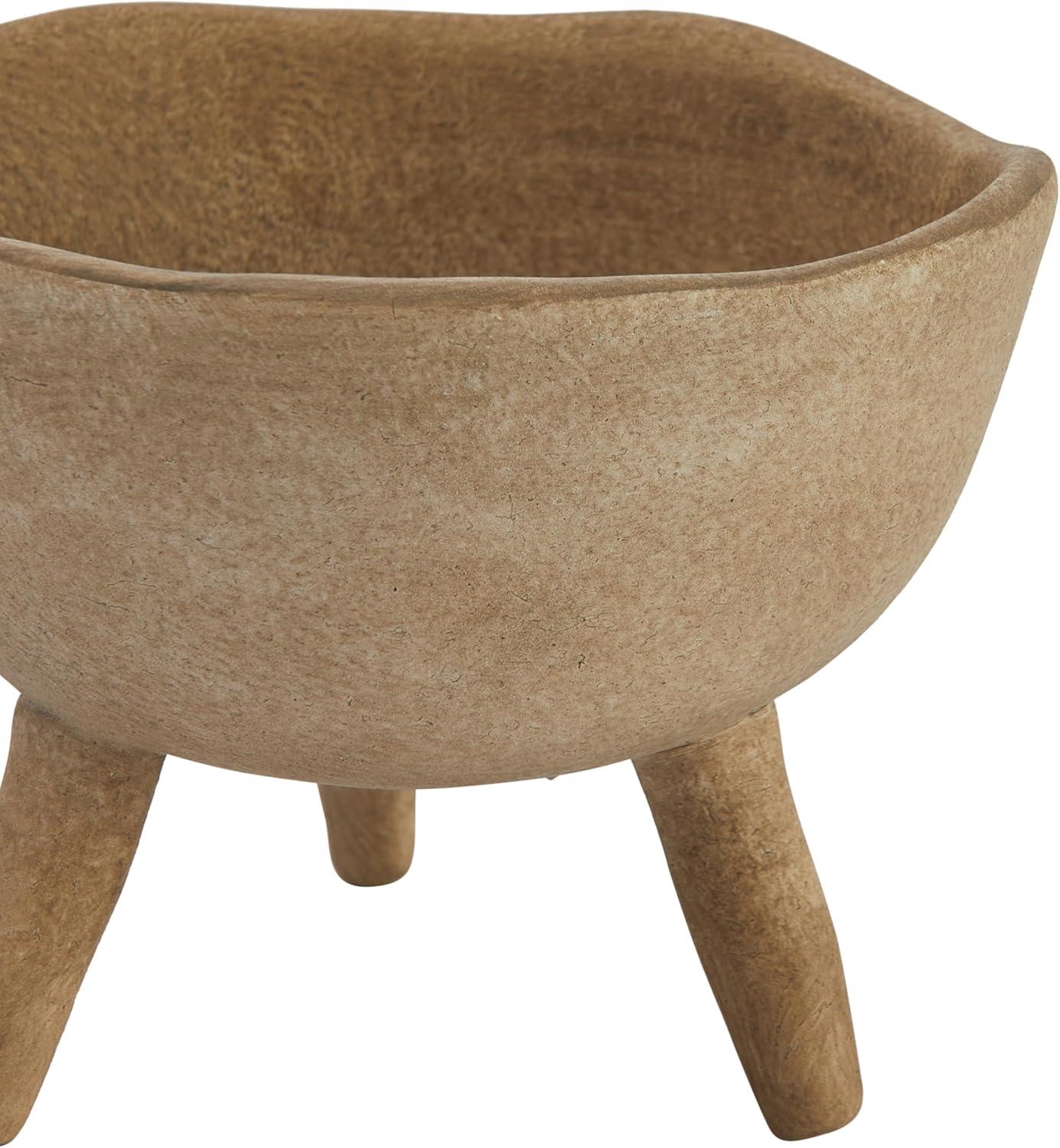 Creative Co-Op Large Matte Taupe Terracotta Footed Planter