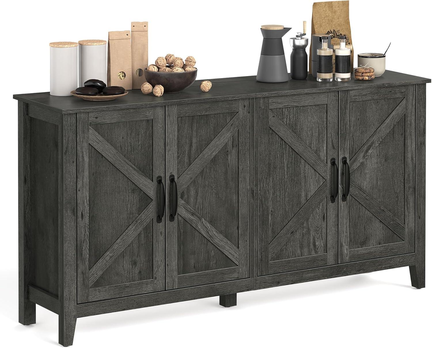 Wrought Studio™ Yvette 59"W Credenza Sideboard, Buffet Storage Cabinet