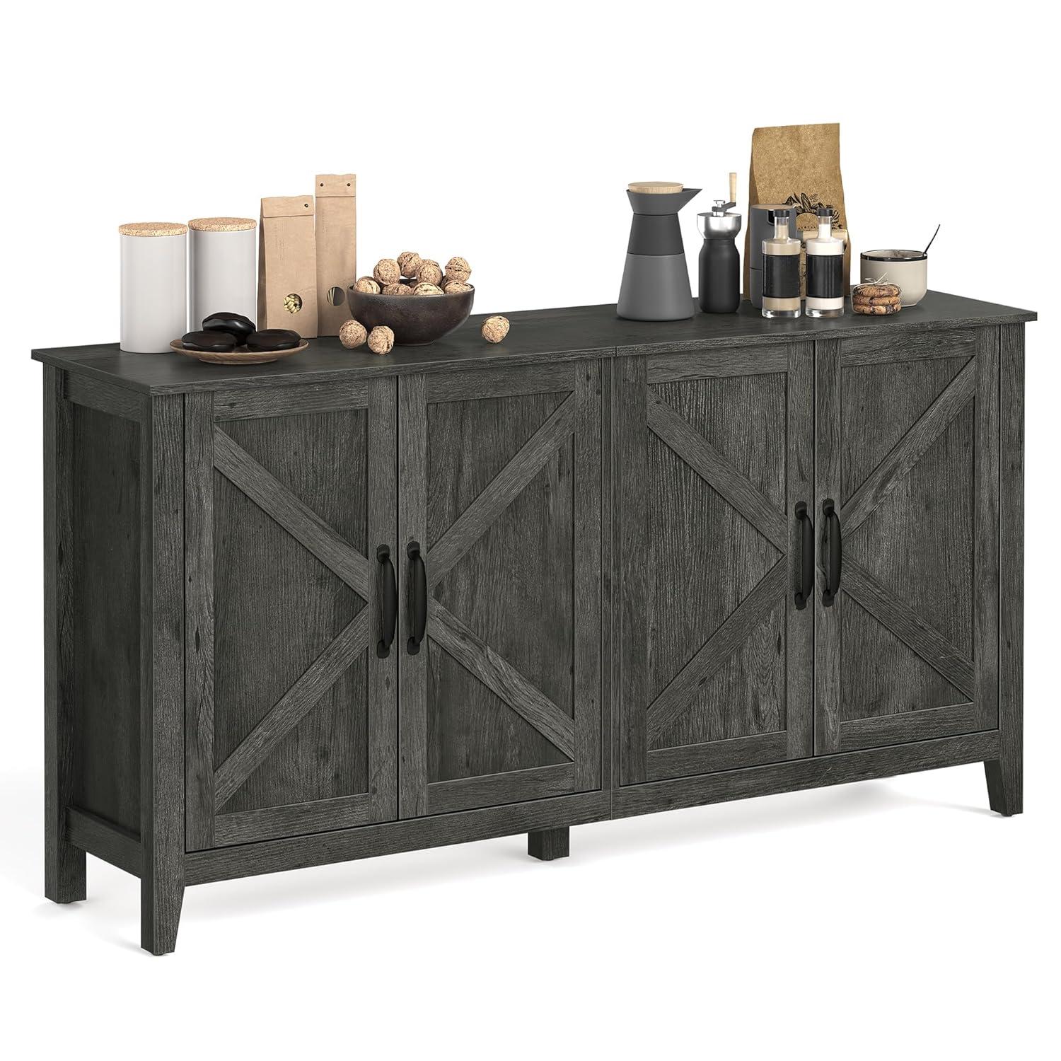 Wrought Studio™ Yvette 59"W Credenza Sideboard, Buffet Storage Cabinet
