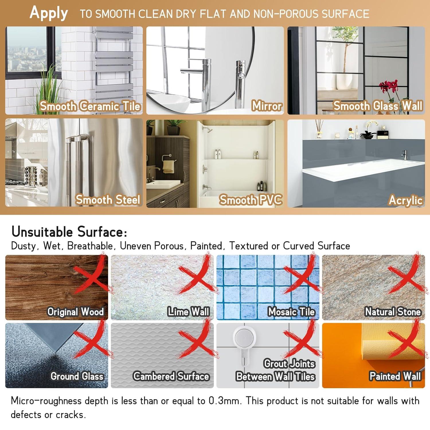 Shower Caddy Suction Cup 2 Pack With Hooks & Soap Holder, Heavy Duty Shower Organizer For Bathroom