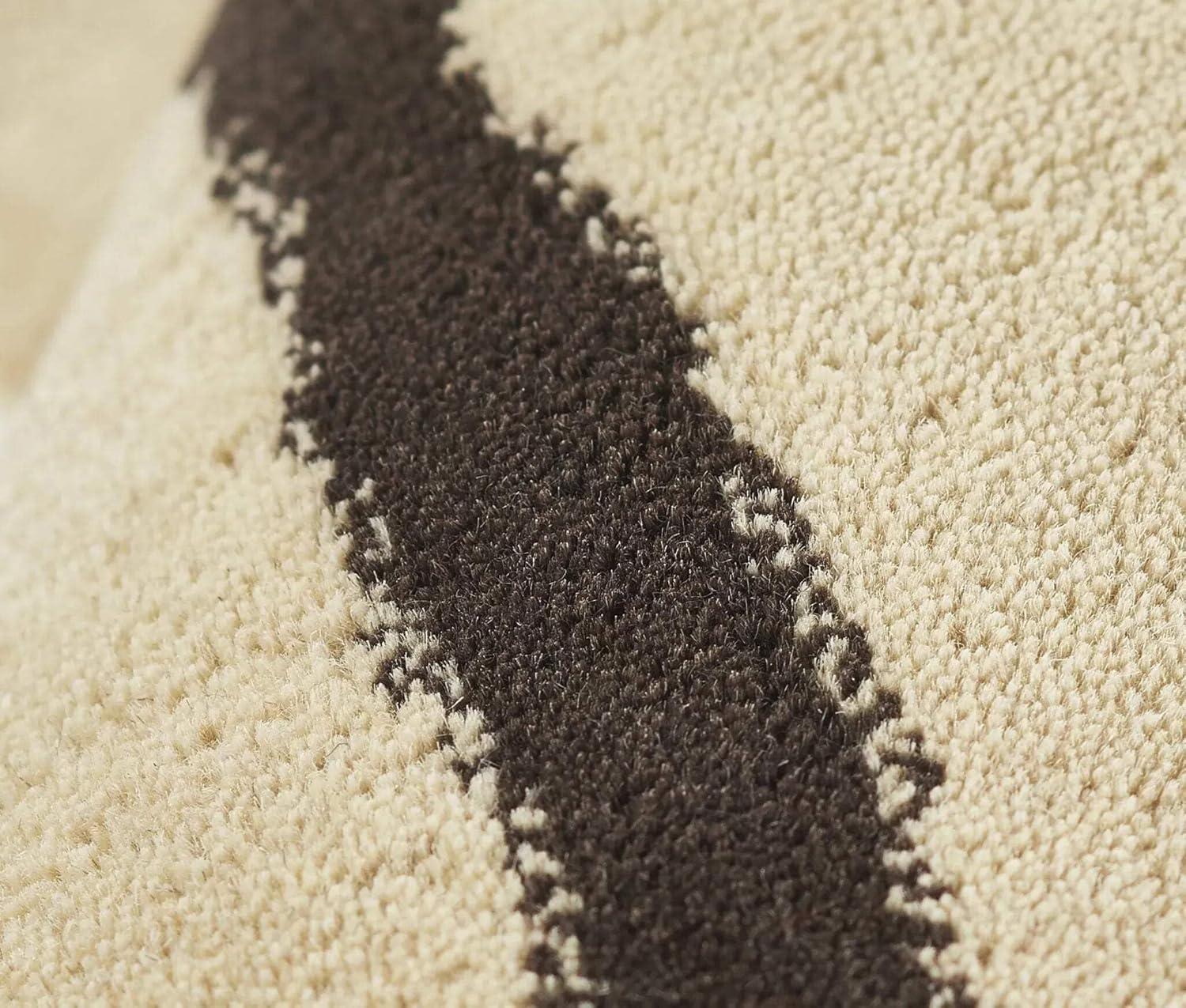 Momeni 8'x10' Simba Safari Handtufted Area Rug Ivory: Wool, Geometric Pattern, Medium Pile, Indoor, Rectangle