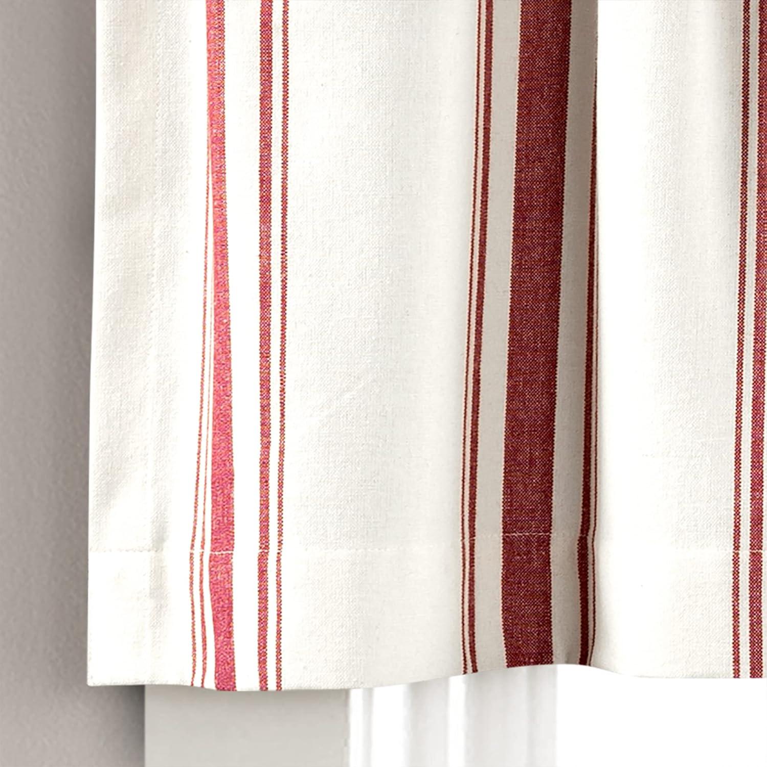 Lush Decor Farmhouse Stripe Striped Ruffled 52'' W Window Valance