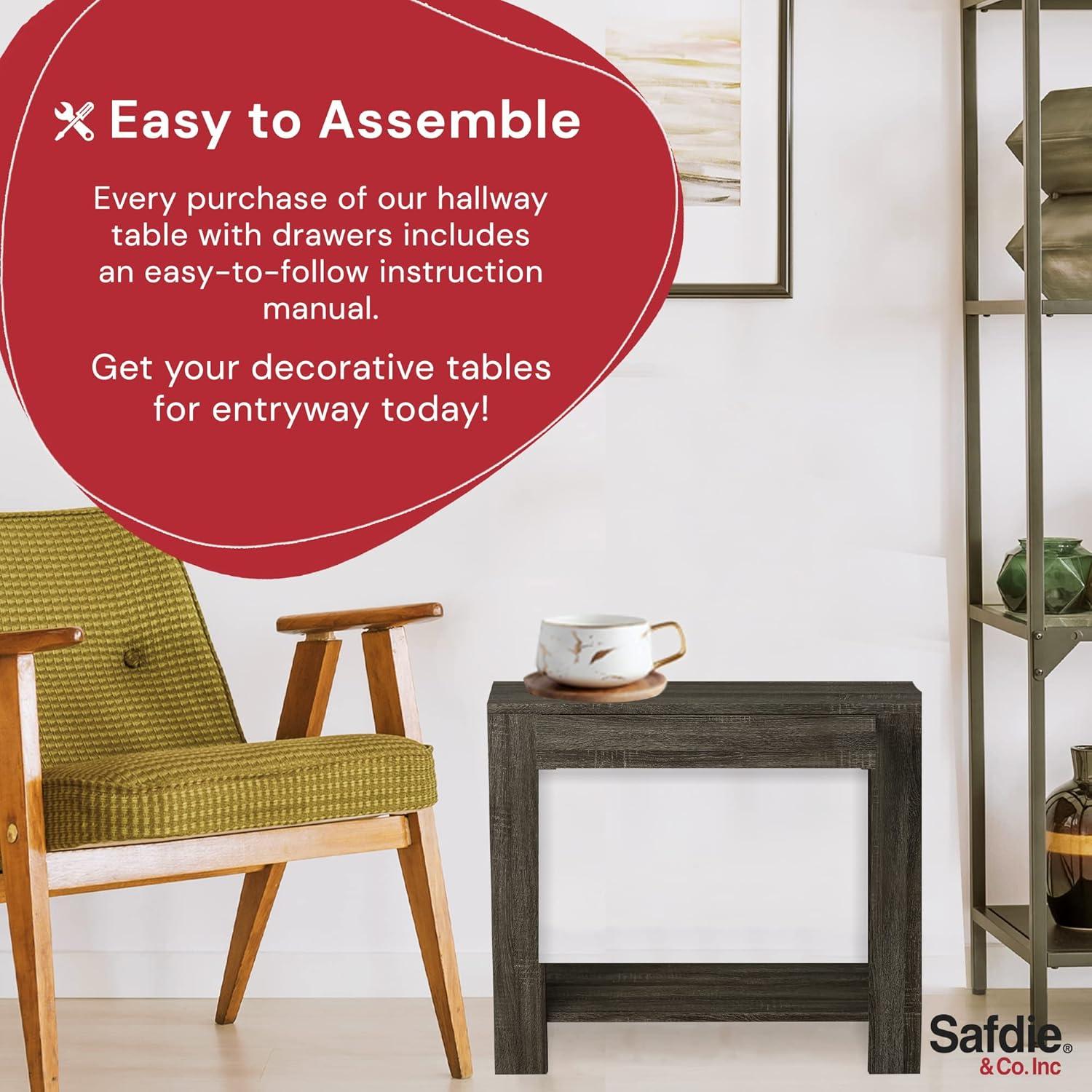TJVNLDE & Co. - Dark Gray Night Stands for Bedrooms  Metal Small Tables for Small Spaces  Use As    End   or Bedside Tables  with Secret Top Drawer  11.4 x 20 x 24 Inches
