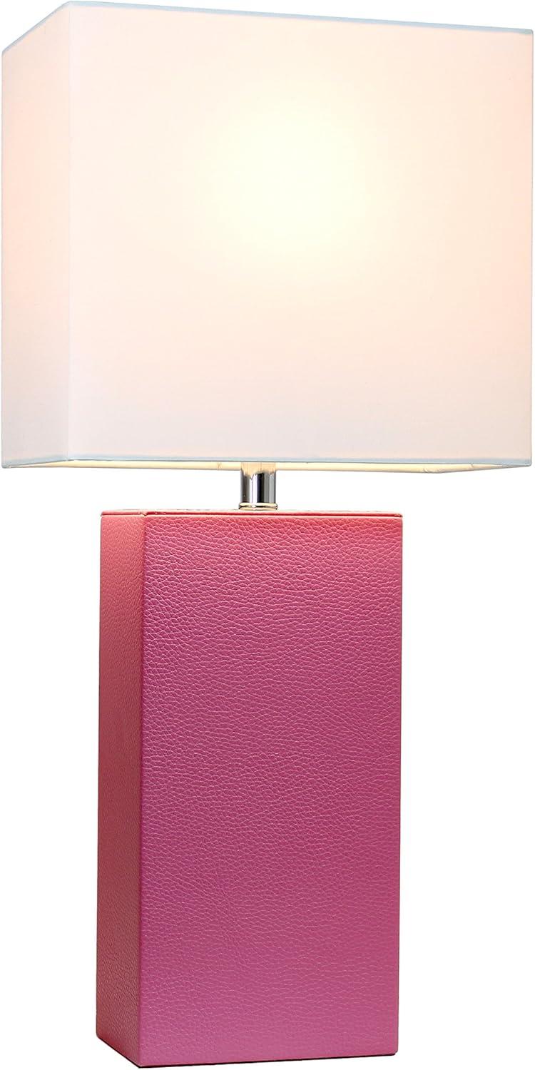 21" Monaco Avenue Modern Leather Table Lamp - Elegant Designs