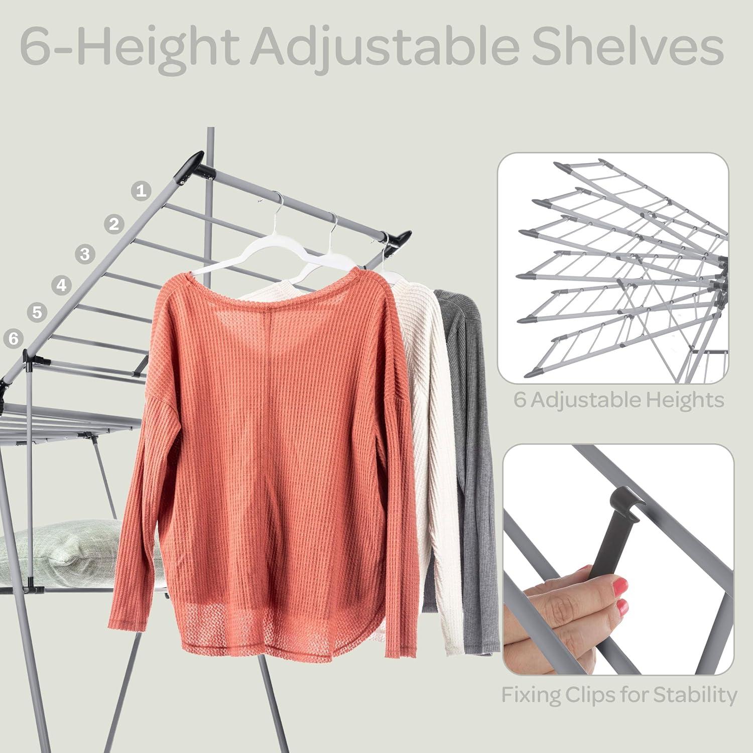 Home-Complete Clothes Drying Rack with 24 Rails