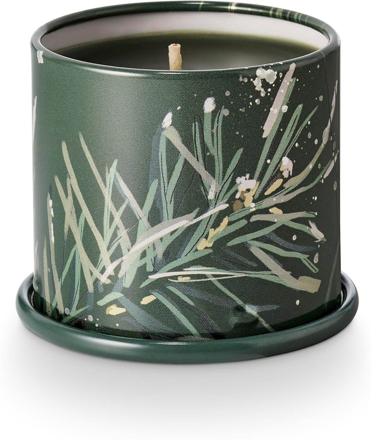 ILLUME Noble Holiday Balsam & Cedar Large Crackle Glass Candle