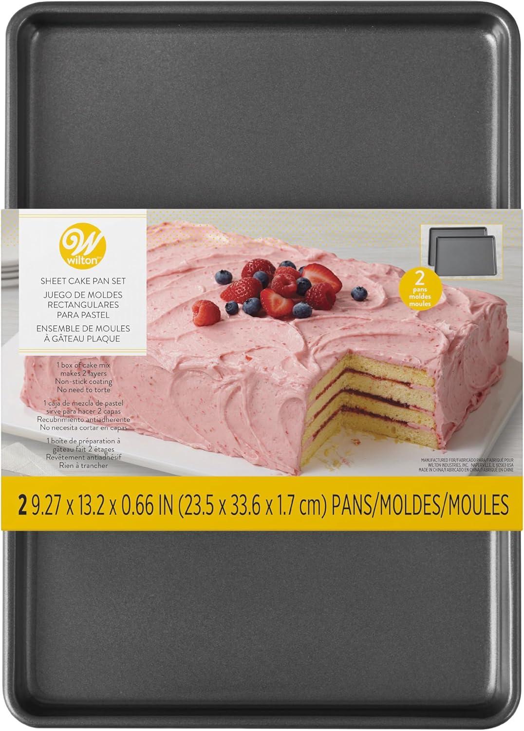 Wilton Non-Stick Aluminum Rectangular Layer Cake Pans, 2-Piece Set