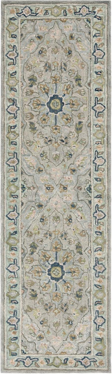 SAFAVIEH Heritage Collection Area Rug - 5' x 8', Ivory & Blue, Handmade Traditional Oriental Wool, Ideal for High Traffic Areas in Living Room, Bedroom, Dining (HG228M-5)
