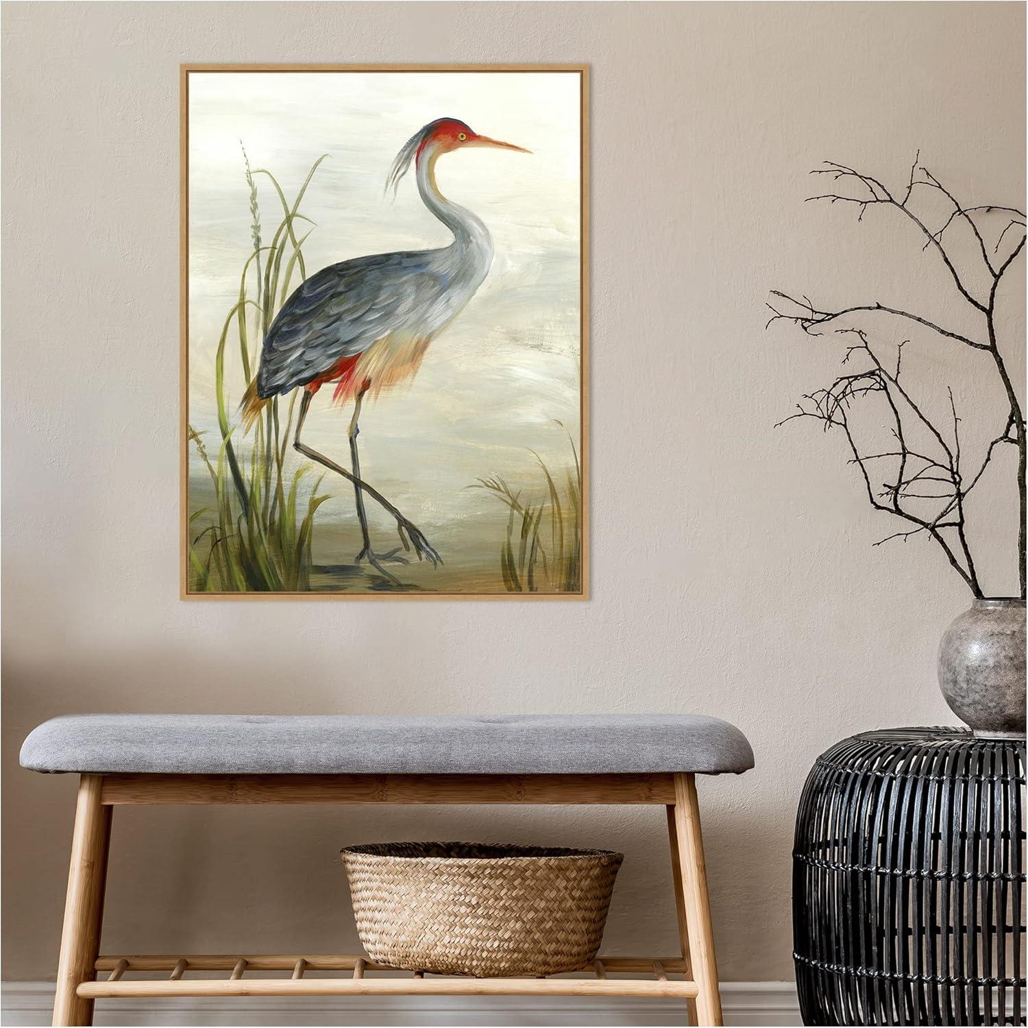 Amanti Art Grey Heron by Aimee Wilson Framed Canvas Wall Art