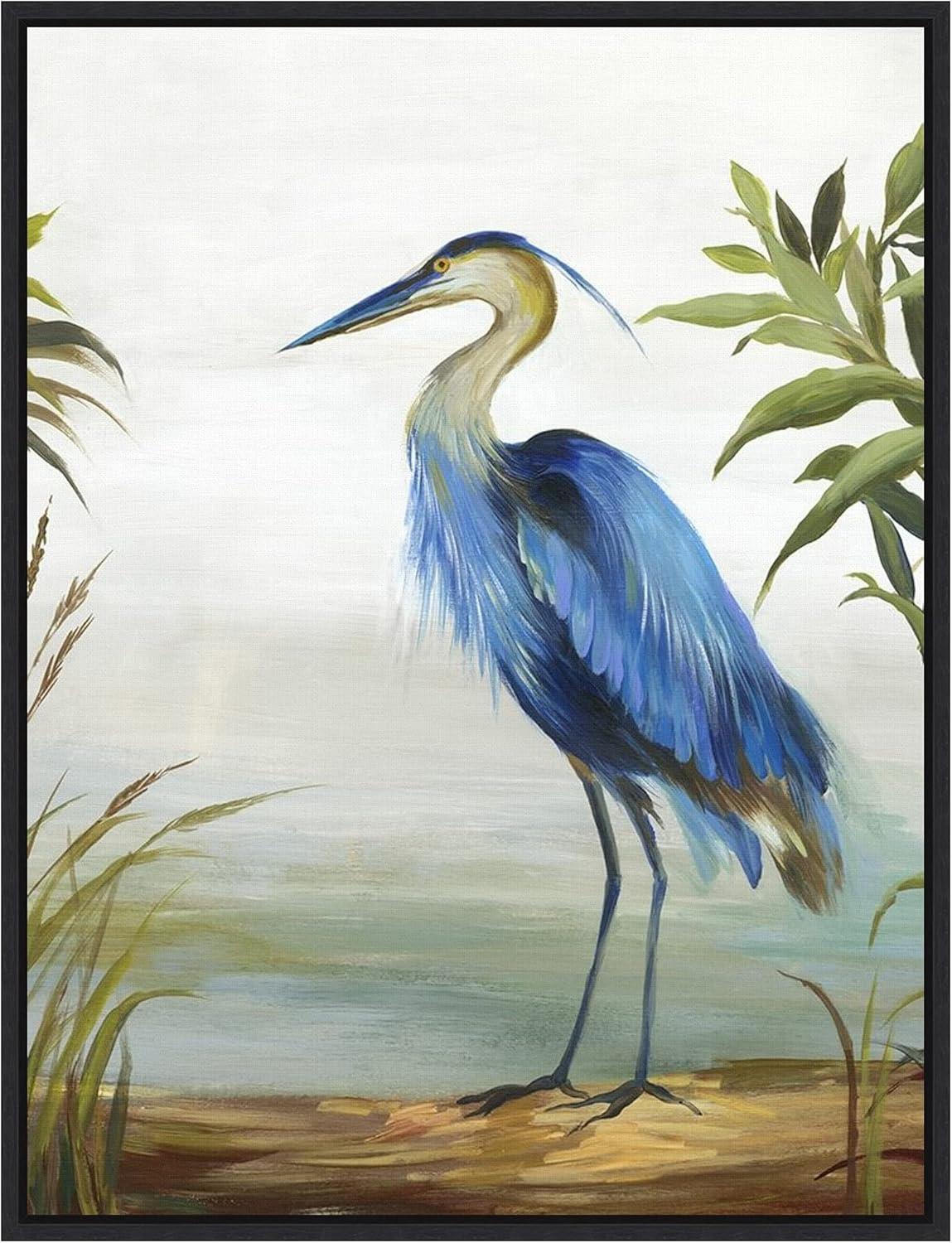 Amanti Art Blue Heron by Aimee Wilson Framed Canvas Wall Art