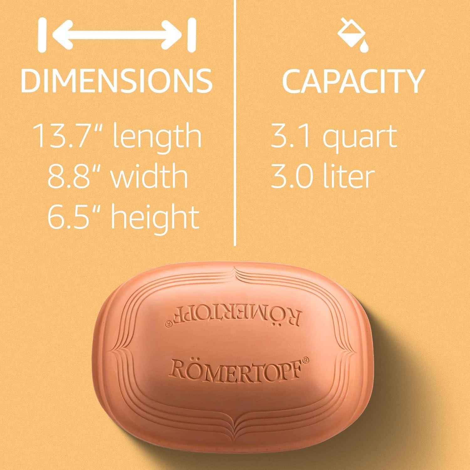 Romertopf 3.2 qt Terracotta Non-Stick Clay Roaster