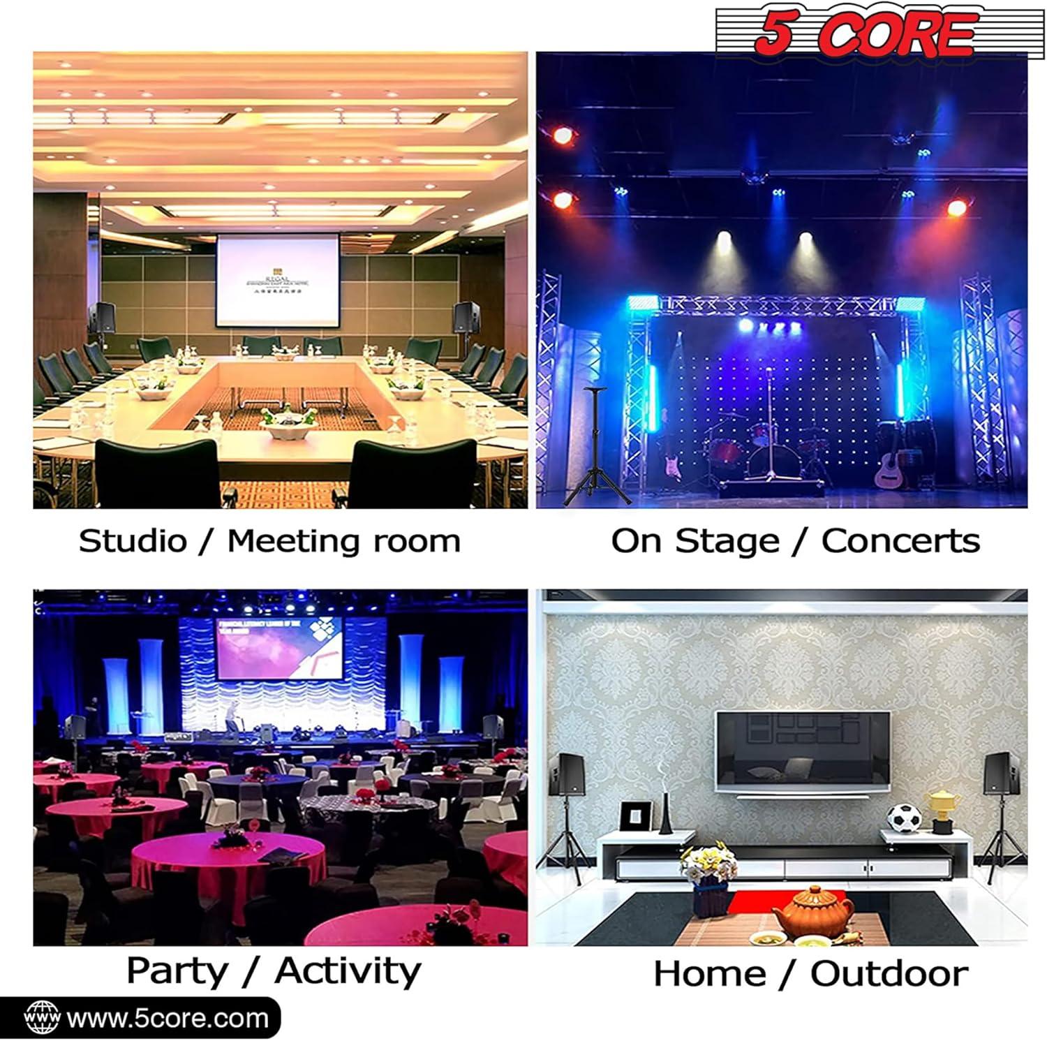 Arlmont & Co. 5 Core Speaker Stand Height Adjustable PA DJ Tripod Studio Monitor Stands w 35mm Compatible Insert